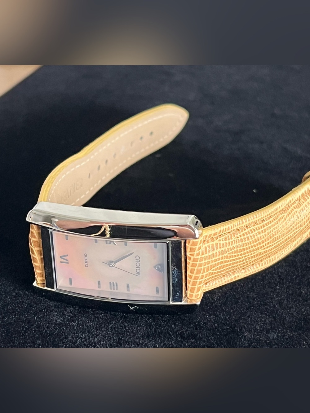 Croton Mother of Pearl Stainless Steel Women’s Tank Watch